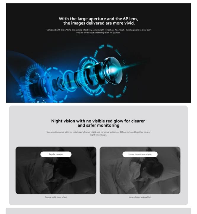 Xiaomi C400 360 Degree 2.5K (4.0MP) White Smart Home Security Wi-Fi Dome IP Camera #MJSXJ11CM (without Adapter). 