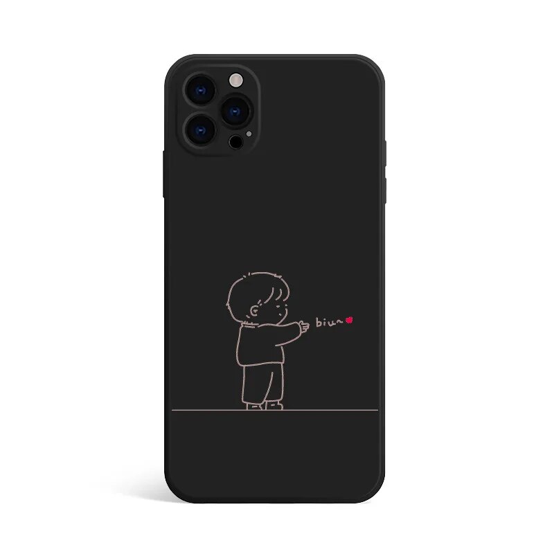 cute Display Affection Couple Mobile Phone Cases for Iphone 14 Plus 11 Xs Xr Pro Max 13 12 Mini Shockproof Protector Soft Cover. 