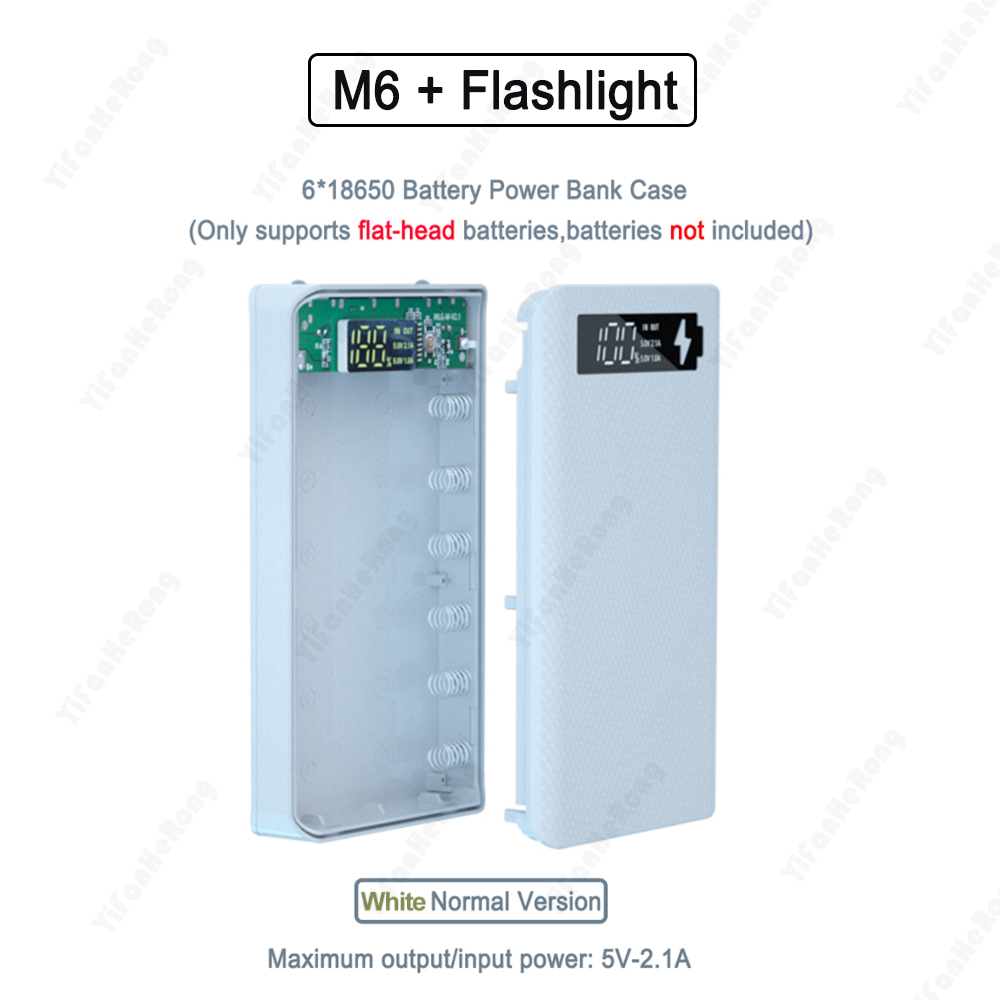 6*18650 Batteries Power Bank Case 5V 9V 12V Output Current Mobile Phone Charger DIY Shell Quick Charge 18650 Battery Holder Box. 
