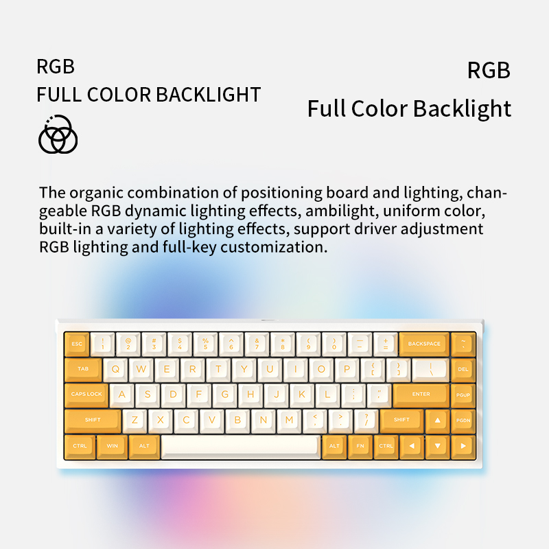 FL·ESPORTS FL680 Three-Mode Mechanical Keyboard 68 Keys RGB Hot-Swappable 2.4G Wireless Bluetooth Wired Win/Mac/iPad. 