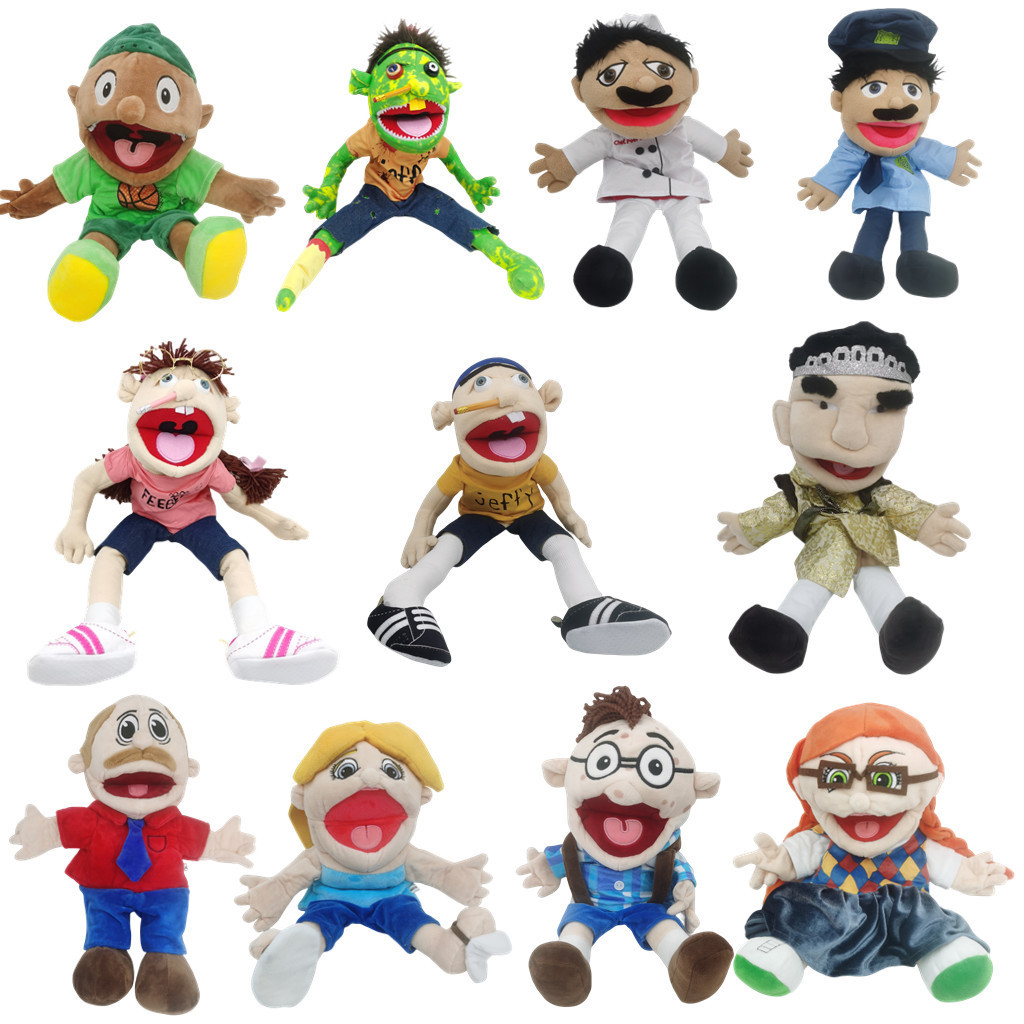 Cross-Border Jeff Hand Puppet in Stock Wholesale Funny Boy Plush Toy Puppet Amazon jeffy Finger Doll Doll