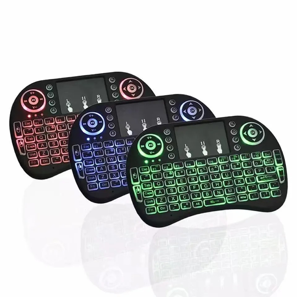 I8-B Mini Wireless Keyboard Rechargable Backlit Mini Keyboard With Touchpad Mouse - For Android Tv / Smart Tv  - Keyboard - Wireless Keyboard. 