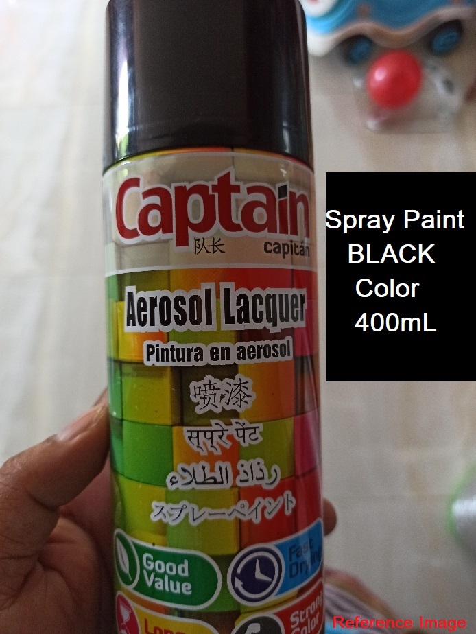 BLACK Color 400mL Spray Paint BLACK 400mL Multipurpose BLACK Spray Paint For Bike Metal Wood Motor Cycles Furniture BLACK Paint. 