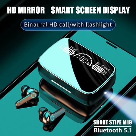 M19 Yerbad TWS Wireless Bluetooth 5.1 Headset: Touch Control with HD Sound - Get Immersed in Music by HHSBD. 