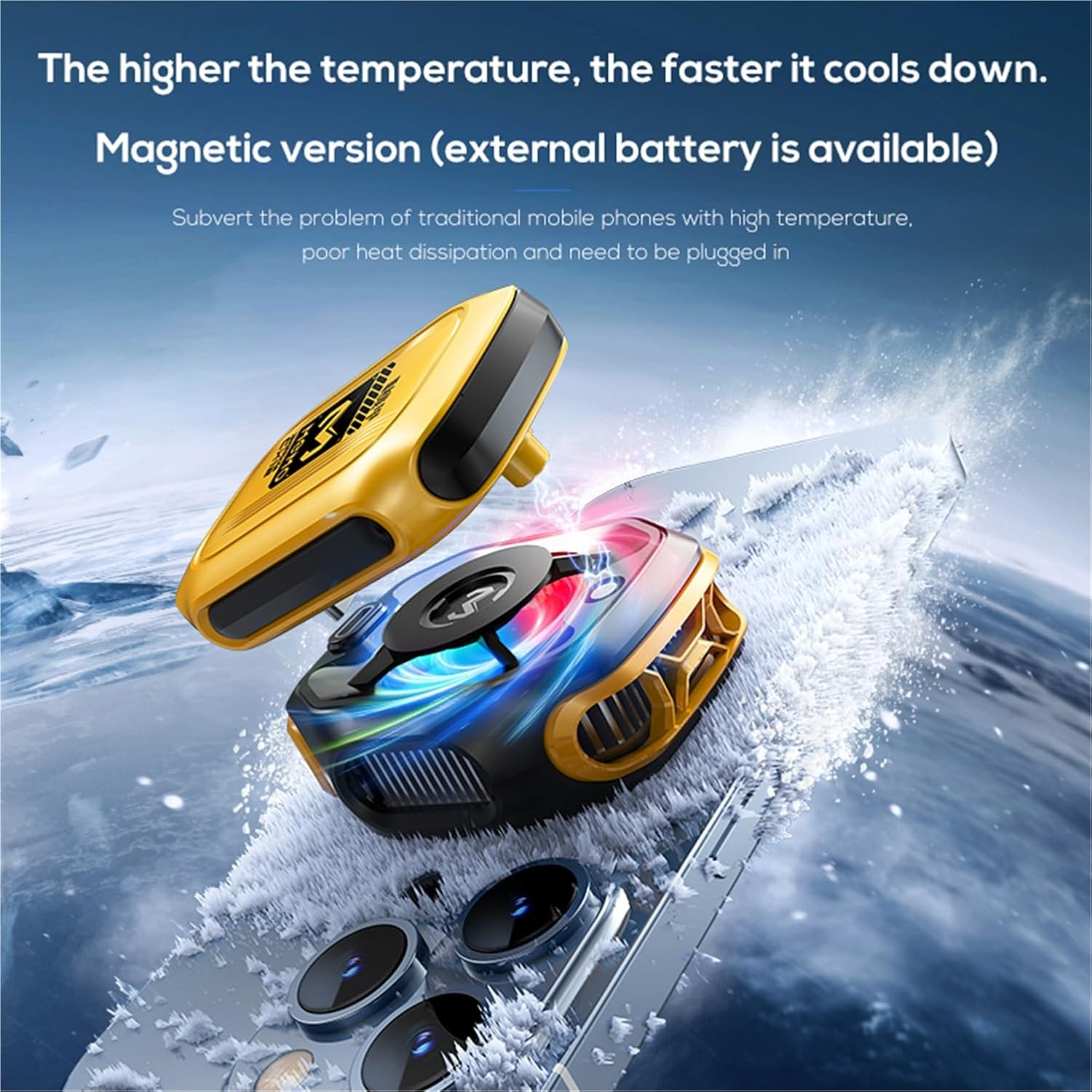 MEMO CX12 Mobile Phone Cooler Rechargeable Cooler Radiator with Digital Display and Battery. 