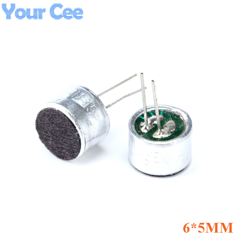 10pcs With Pins 6*5mm Capacitive Electret Microphone Pick Up Sensitivity 52D Microphone Condenser MIC 6mm x 5mm