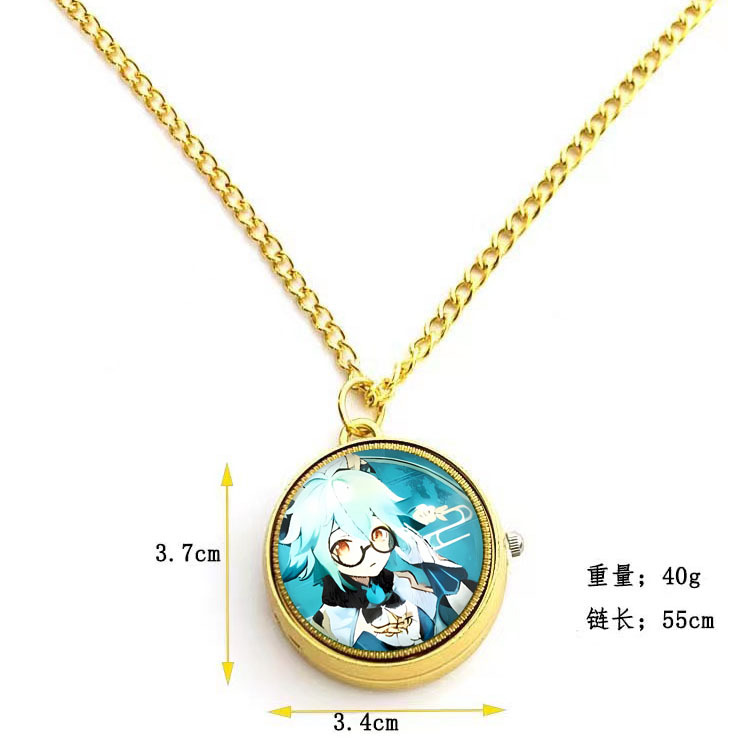 The new Genshin Impact Necklace Watch, multiple styles, character Gyro Rotary Watch, Flip Pocket Watch Chain. 
