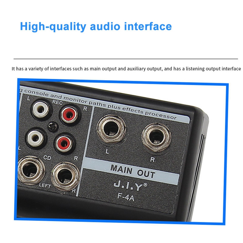 4 Channel Bluetooth Mixer Audio Mixing DJ Console with Reverb Effect. 