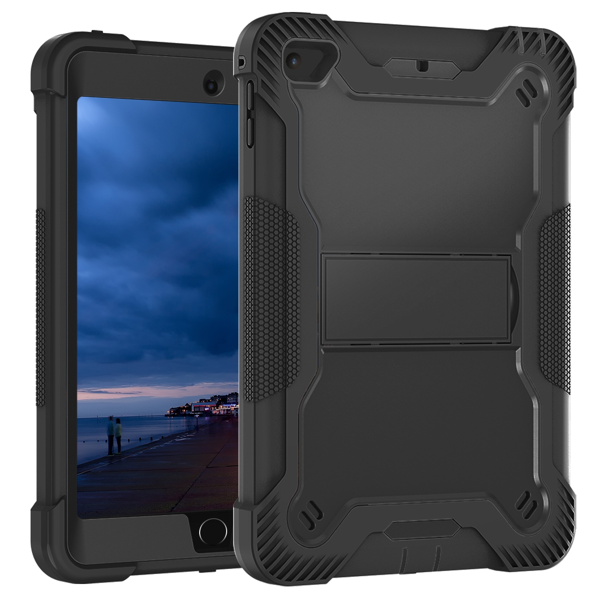 Silicone + PC Shockproof Protective Case with Holder For iPad mini / mini 4. 