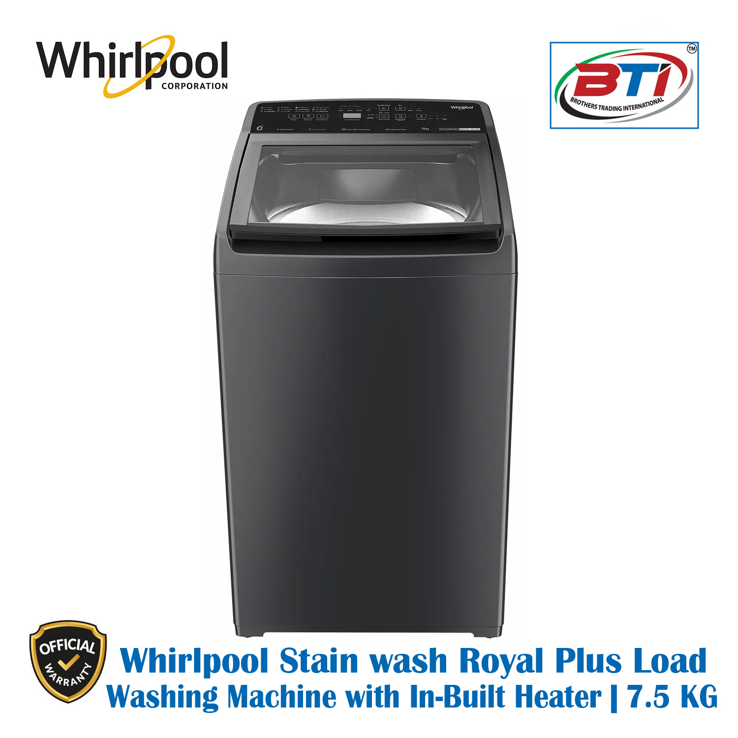 Whirlpool Stain wash Royal Plus Load Washing Machine with In-Built Heater | 7.5 KG