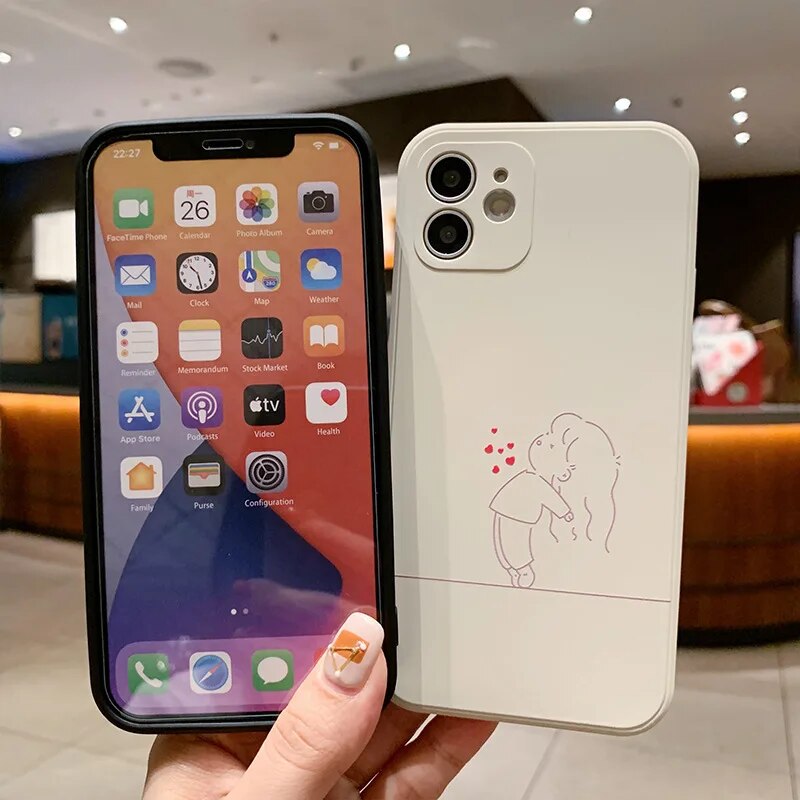 cute Display Affection Couple Mobile Phone Cases for Iphone 14 Plus 11 Xs Xr Pro Max 13 12 Mini Shockproof Protector Soft Cover. 