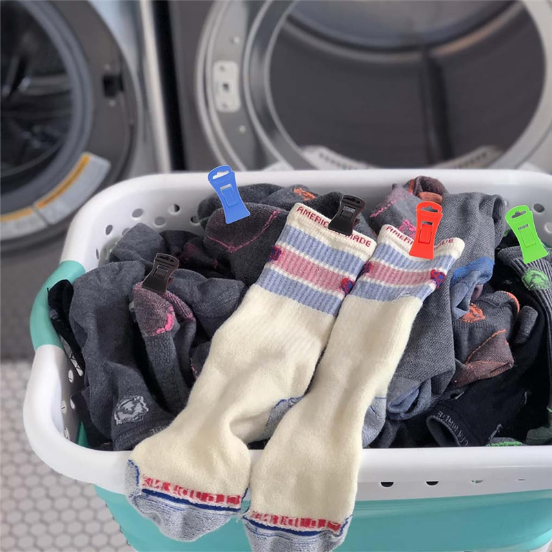 60 Sock Clips for Washing Machine and Dryer, Sock Clips with Hooks,Sock Holder Washing Machine, Directly Into the Drawer Durable. 
