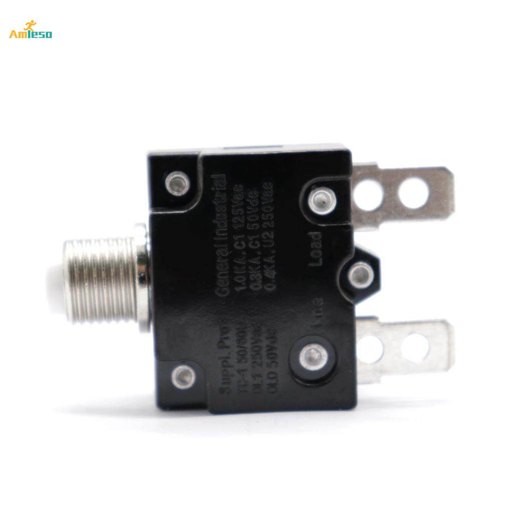 5Amp Manual Reset Thermal Circuit Breaker Overload Switch with Black Cap. 