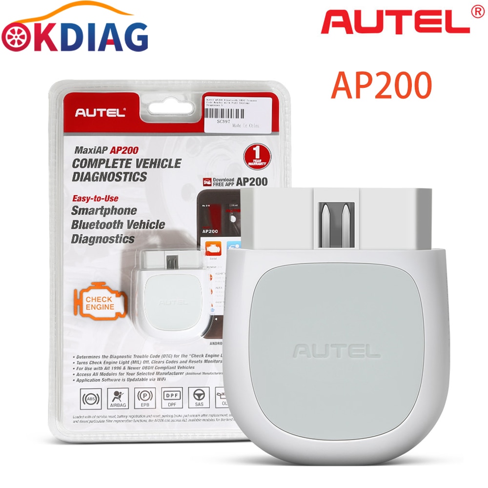 Autel AP200 OBD2 Scanner OBD OBDII Car Diagnostic Tool TPMS Code Reader Automotivo Tool Full System PK AP200M MK808. 
