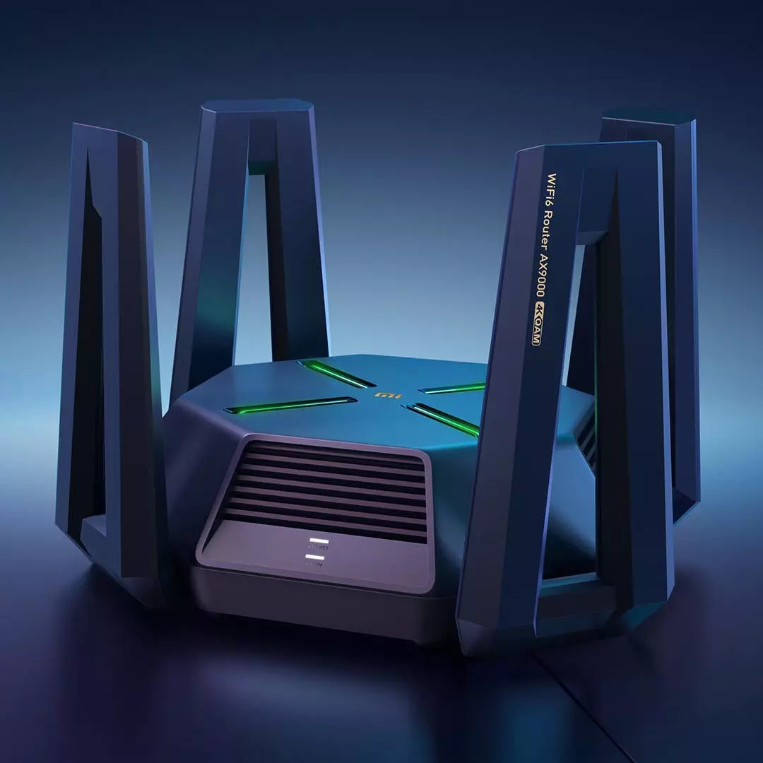 Xiaomi Mijia AX9000 Router AIoT WiFi 6 Enhanced Version Tri-Channels Quad-Core CPU 1GB RAM 4K QAM 9000Mbps 12 High-Gain Antennas. 