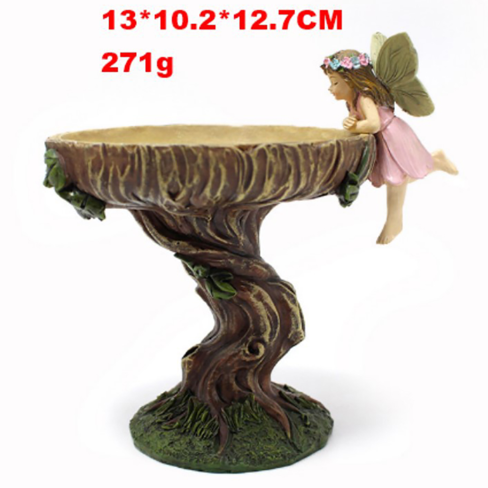 GC Flower Fairy Bird Feeders For Outdoors, Resin Craft Bird Food Container Garden Statue Ornament Wild Bird Feeder, Landscaping Lawn Yard Decoration. 