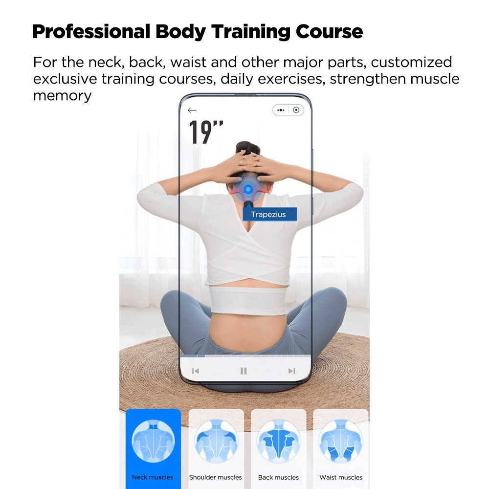 Hipee intelligent posture corrector for real-time monitoring of back health - black. 