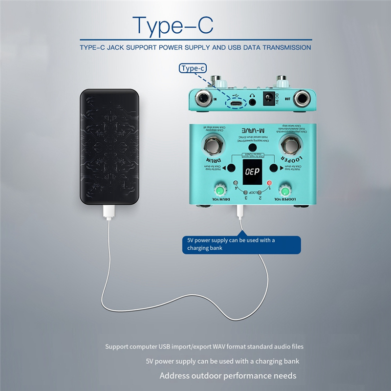 Guitar Effect Pedal Drum Looper Mini 2-In-1 Machine LOST TEMPO Effector Double Foot Switch Looper Pedal Easy to Use. 