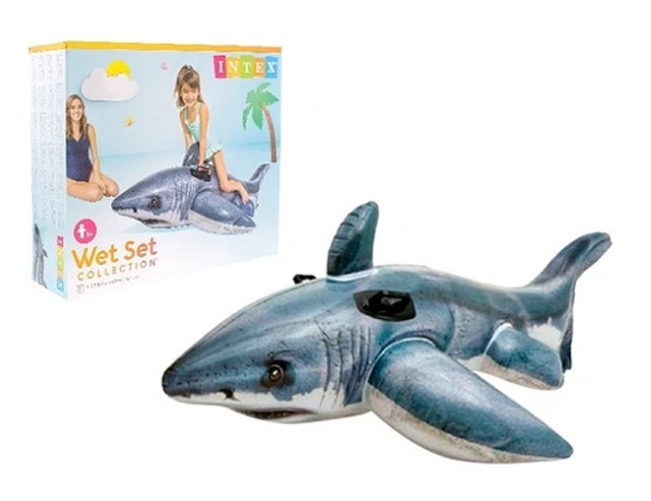 New Pool Float Intex Great White Shark Ride-on Inflatable Swim 68x42. 