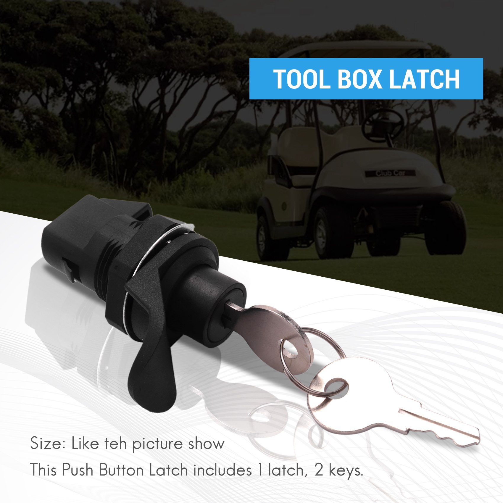 1 Set Locking Push Button Latch for Marine Boat Radio Box, Tool Box, Electronic Box, Motorcycle Glove Box Lock.
