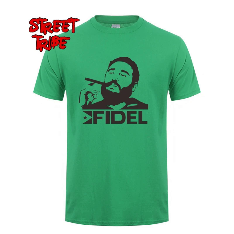 Summer Men T shirt Cuba Become Avana Revolution Fidel Castro T-Shirts Crew Neck Cotton Casual Male Tees Tops. 