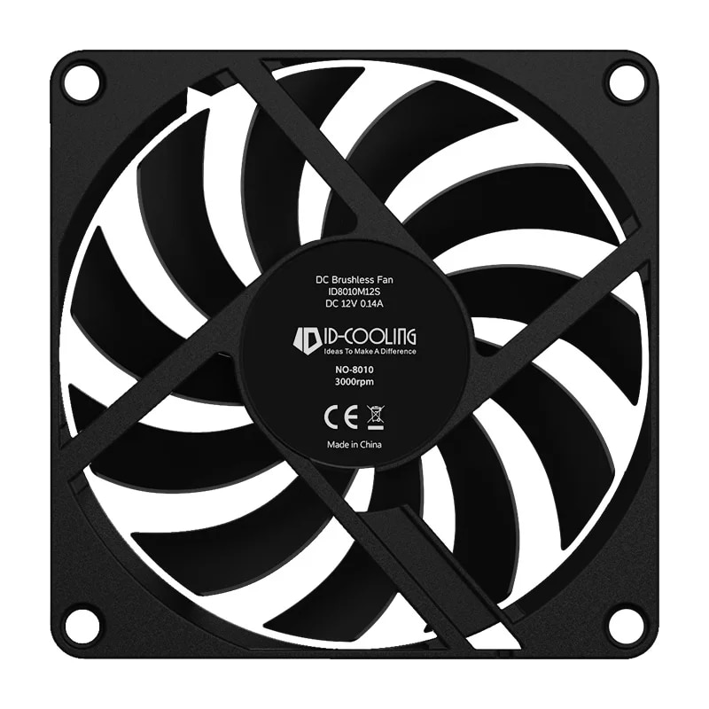 ID-COOLING NO-8010-PWM Small 4pin Case Fan 8cm Ultra-thin Fan 8010 Temperature Controlled Computer Case CPU Heat Sink PC Fan. 