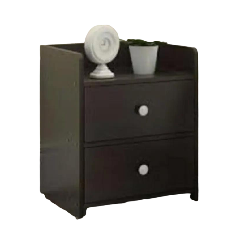 Indispensable - Bed Side Table with Two Large Drawer Size- L16 + W16 + H24 Inch by Shormi Furniture - Furniture & Decor- Vibes. 
