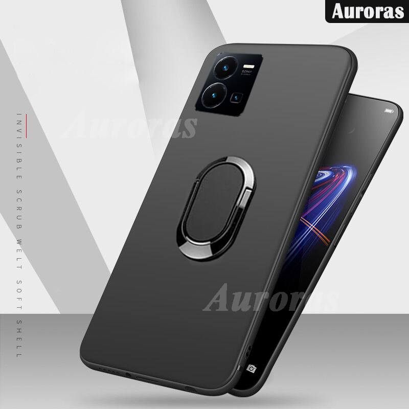 For Vivo V25 Pro V25E Y02S Y35 Y77 Case Soft Full Cover Shockproof Magnetic Ring Stand Casing for Vivo V25 Pro V25E Y02S Y35 Y77 Back Cover 360 ° Car Holder Ring