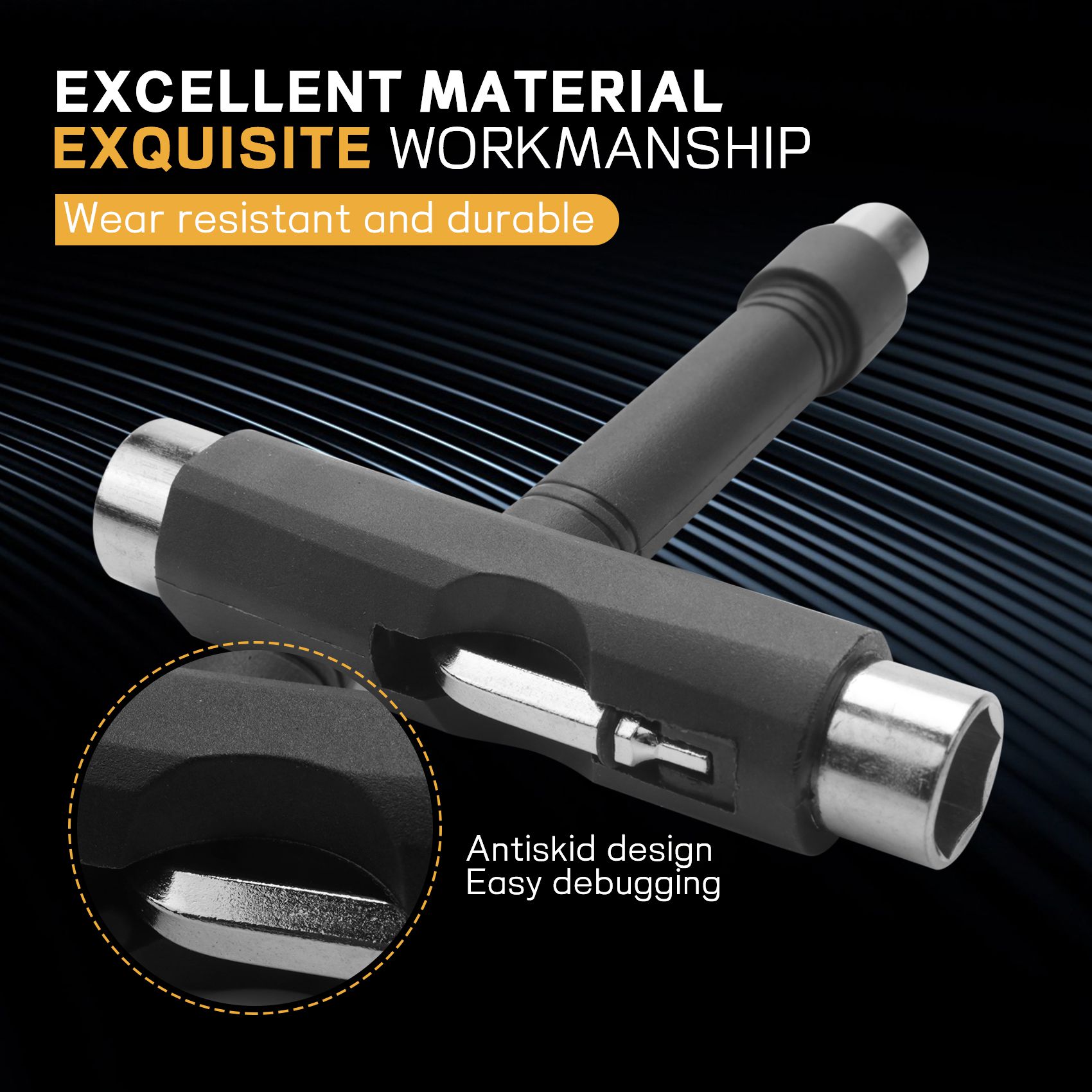 Skateboard Repair Tools Kit Multifunctional Skateboards Wrench T-Shape Roller Skate Wrench. 