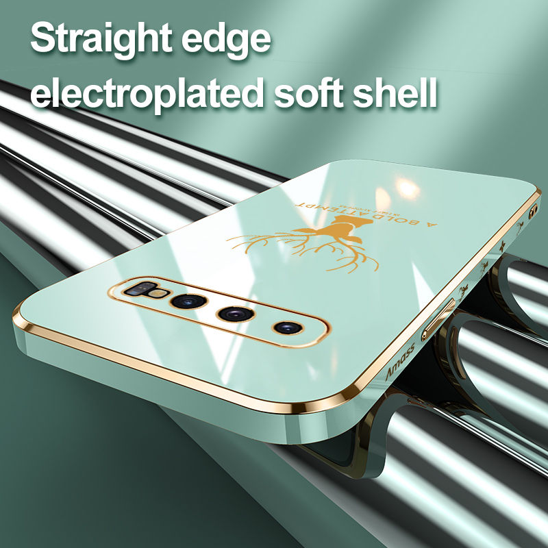 For Samsung Galaxy S10 Phone Case, Aesthetic Drop Resistant Straight Edge Electroplated Soft Shell. 