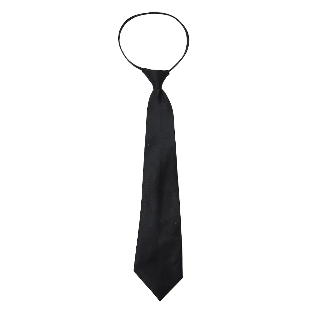 (New)2/1PC Tie tudent Retro Black ilky Narrow Neck Tie lim mooth Women Zipper Necktie Caual Elegant All-match Trendy Uni