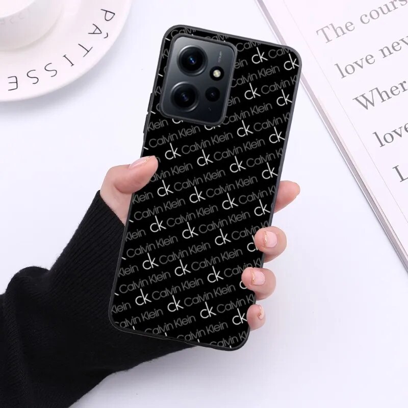 CK Pattern Mobile Cell Phone Case for Xiaomi 13 12 11 S T Ultra Lite Redmi Note 12 10 POCO F4 F5 X5 Pro 5G Black Cover Funda. 