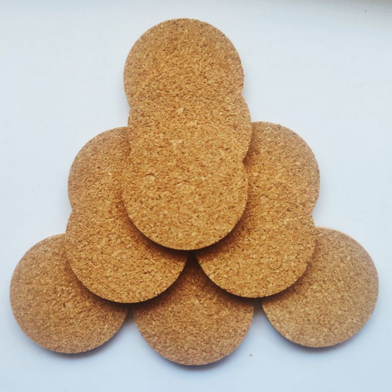 50pcsCork mat natural environmental protection non-slip heat insulation removable paste glass placed shock-absorbing cork gasket