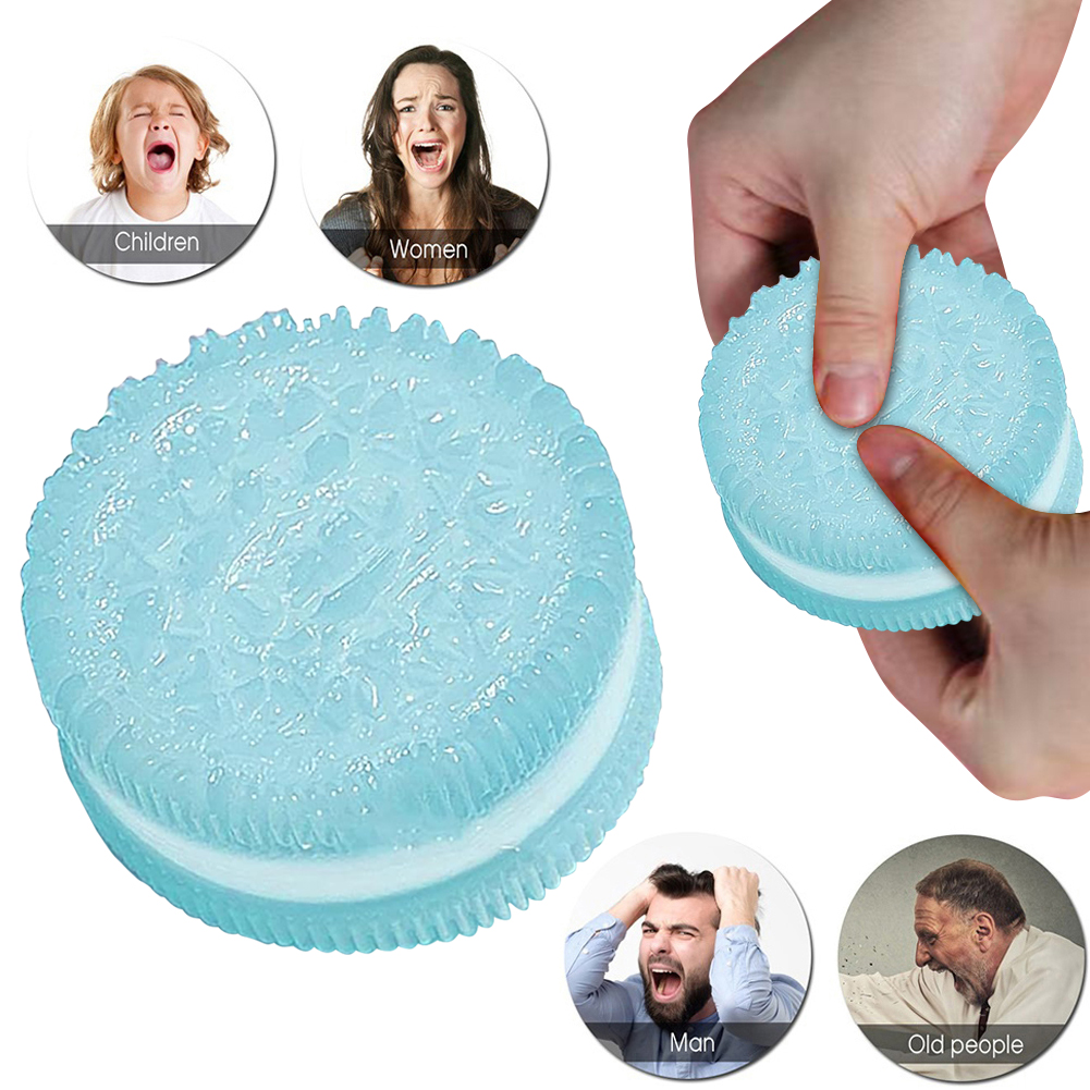1Pc Mini Handmade Silicone Round Cookies Stress Relief Squishy Toy Mochi Taba Squishy New Fidget Toy Biscuit Pinching Toy. 