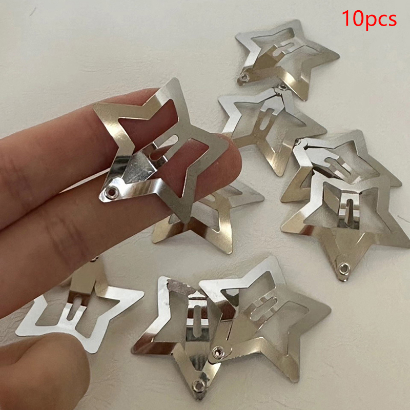 10/25Pcs Star BB Hairclips Girls Cute Star Barrettes Women Simple Metal