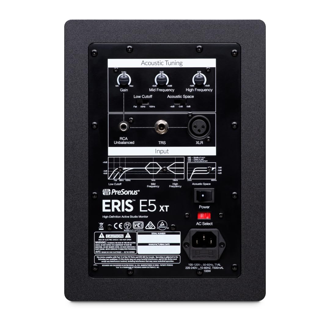 PreSonus Eris E5 XT 5.25" Near Field Studio Monitors (Pair). 