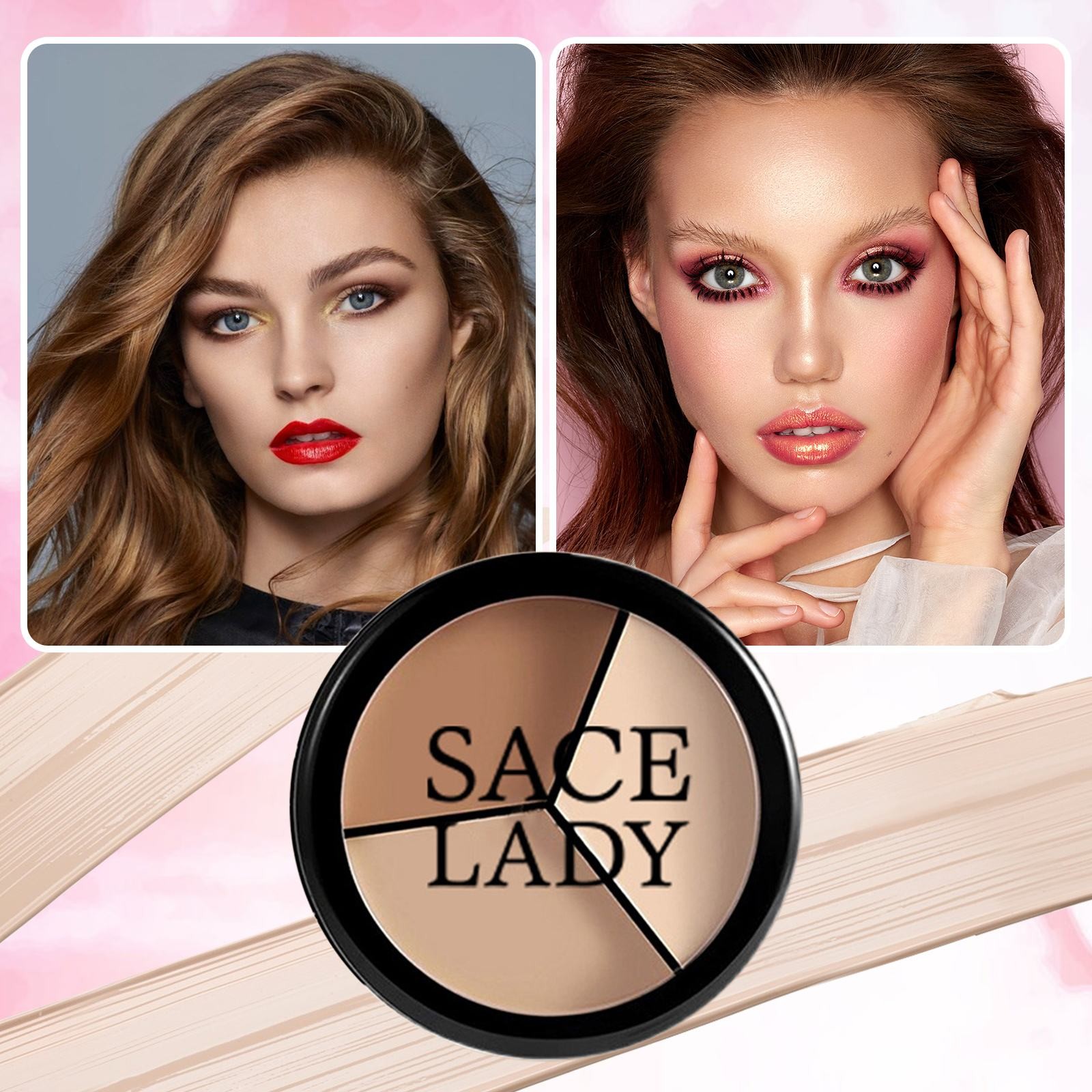 Tri Color Concealer Covers Spots Waterproof Foundation Makeup Foundation Concealer Full Cover Oil Control Face Base Makeup. 