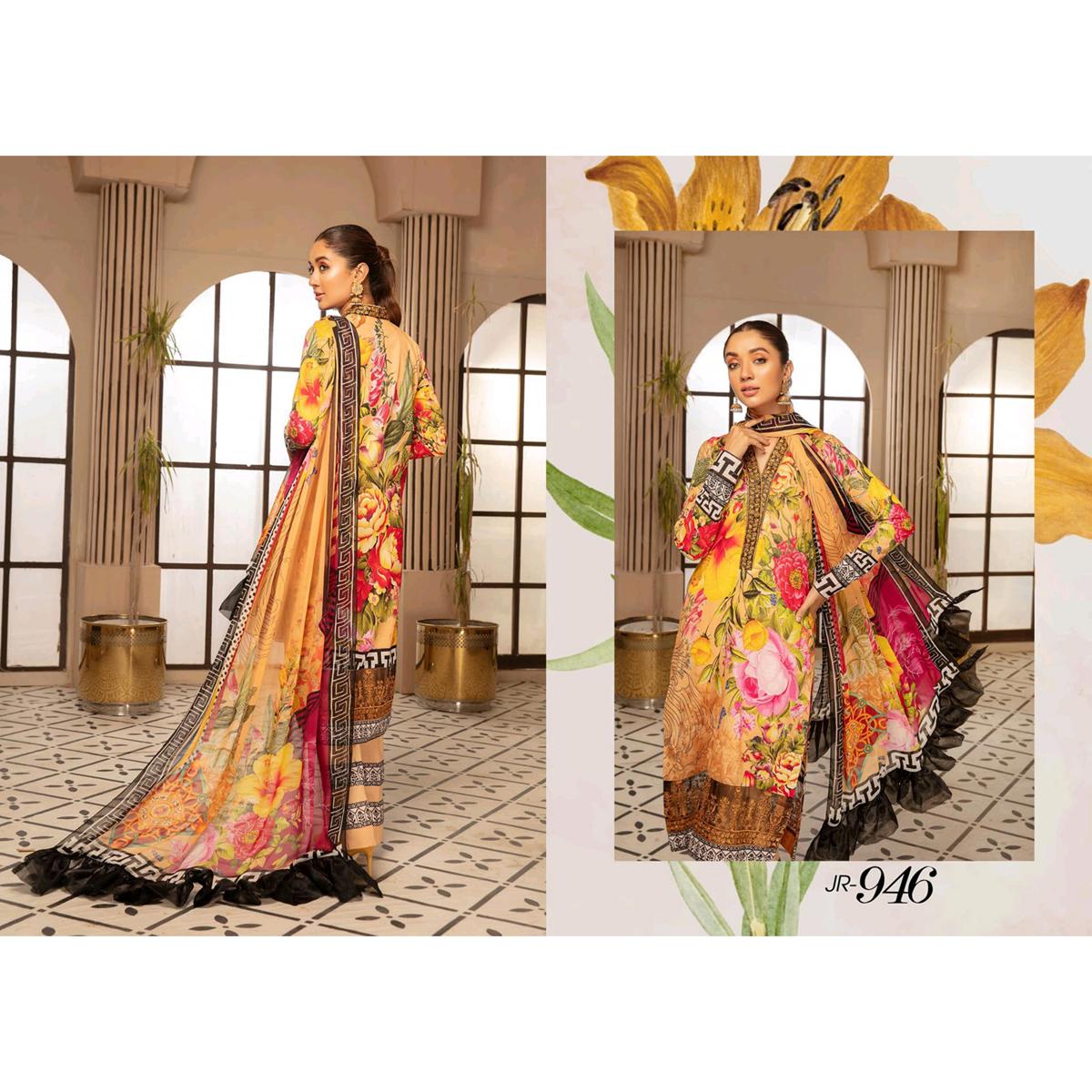 JOHRA by Satrangi Embroidered Digtil Printed Lawn with Chiffon Dupatta