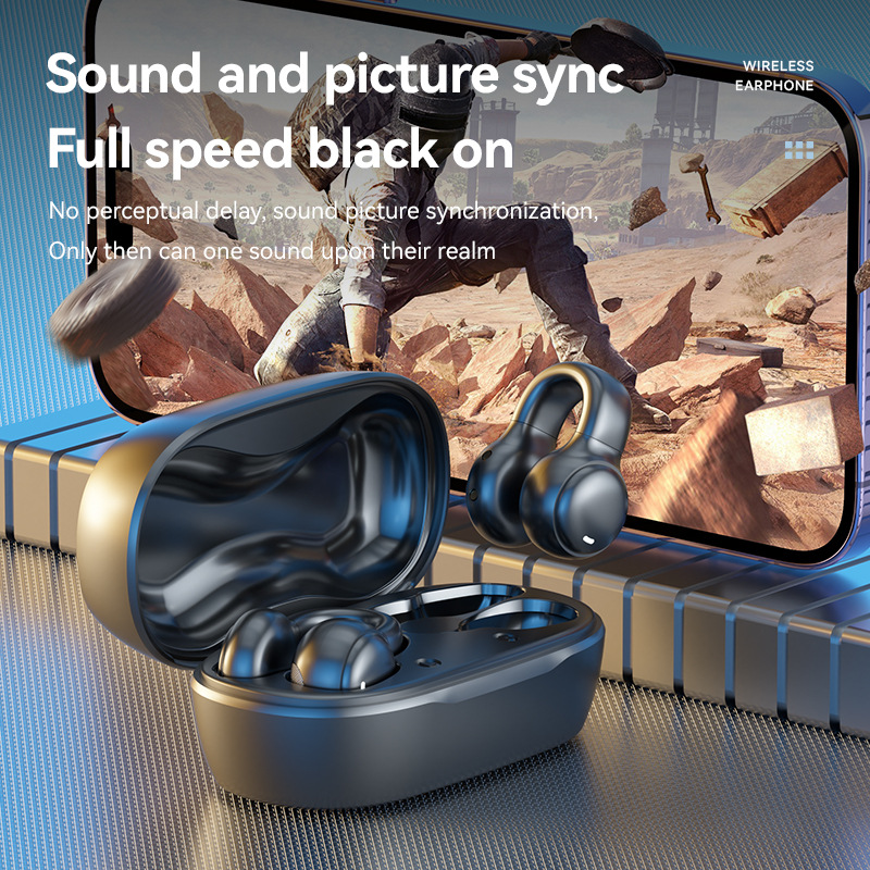 YIOUI New Private ModelM47Clip-on Bluetooth Headset for Bone Conduction Non in-Ear Sports Digital Display Long Endurance Headpho. 
