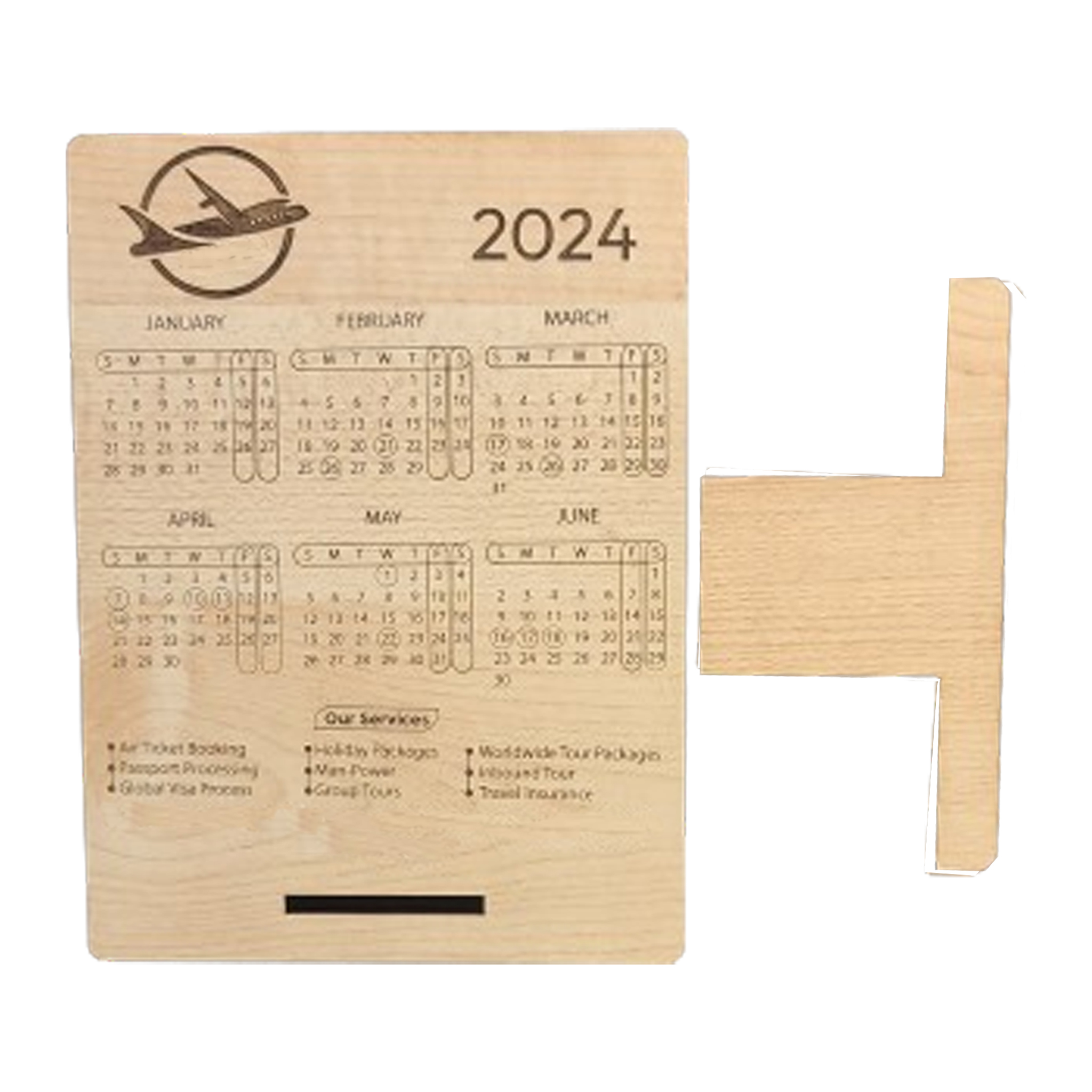 Premium Wooden Desk Calendar - Enhance Organization with the Elegant Wooden Desk Calendar - Combining Functionality and Aesthetics. 