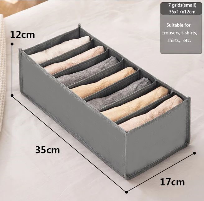 Cloth Organizer Box 7 Grid Closet Storage drawer divider storage organizer Box. 