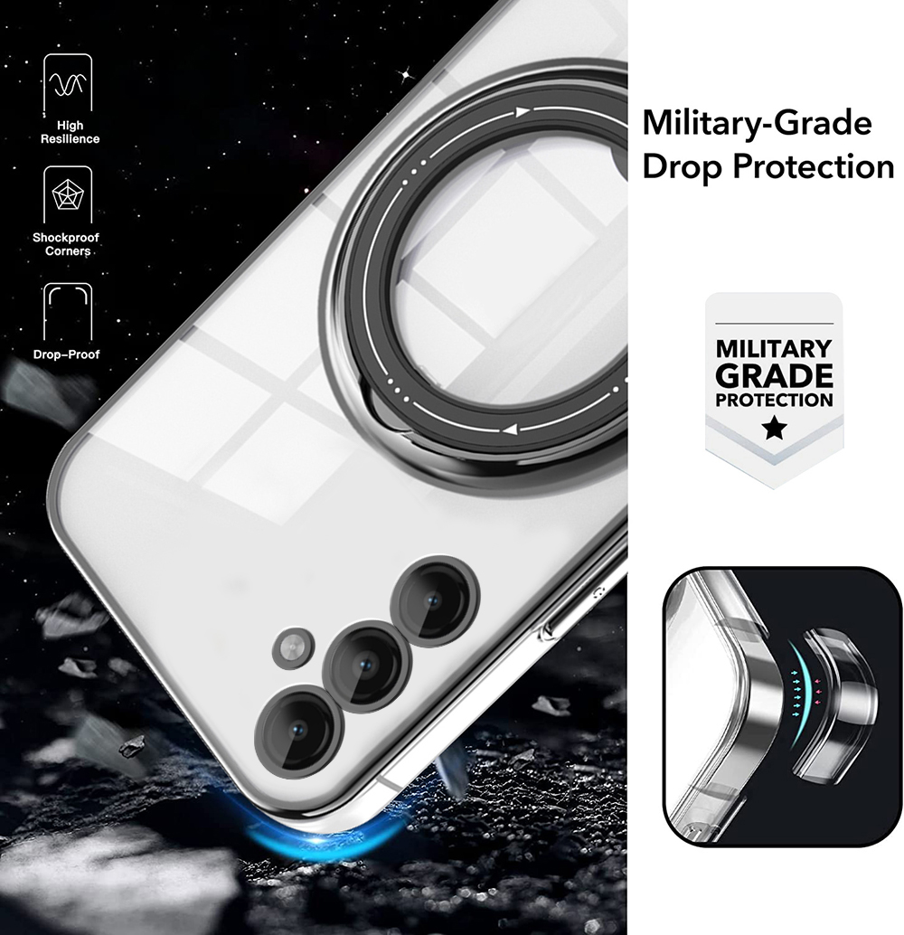 For Samsung Galaxy A34 5G Ring Stand Ultra Thin Drop Proof Case For SamsungA34 GalaxyA34 Plating Magsafe Bracket Back Cover Fingerprint Resistance. 