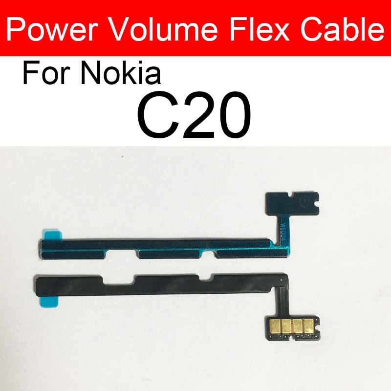 On Off Power Volume Sound Button Flex Cable For Nokia 1.3 1.4 2.3 2.4 3.4 5.3 G10 G20 X20 C C2 C3 C1 Plus C20 Plus C2 2nd. 