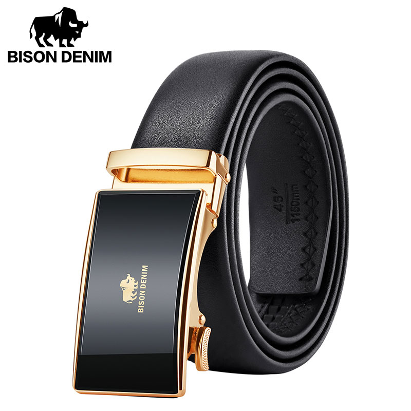 BISONDENIM New Male Automatic Buckle Belts For Men Authentic Girdle Trend Men's Belts Ceinture Fashion Designer Women Jean Belt