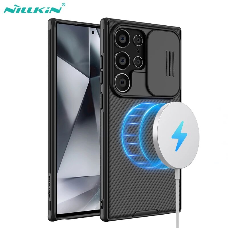 Magsafe Case For Samsung Galaxy S24 Ultra Nillkin CamShield Pro Magnetic Case For Samsung S24 Slide Camera Case For Galaxy S24+