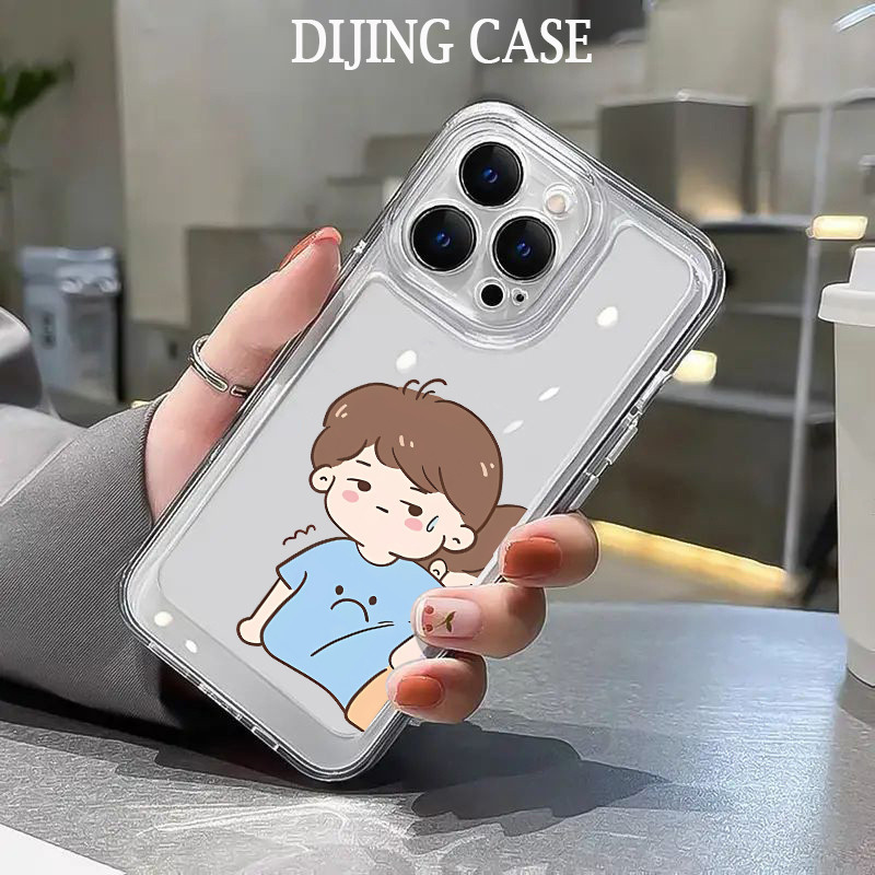 Cartoon Biting Arm Show And Ai Boys Girls Transparent Couples DIJING Protective Case Phone Case Suitable for iPhone 15promax 14 13Pro 11Pro 12mini 8plus 7 6s xr xsmax