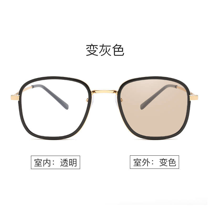 Korean version of artistic student eyeglass frame anti blue light radiation flat lens for women can be paired with myopia glasses, finished 50-600 degrees. 