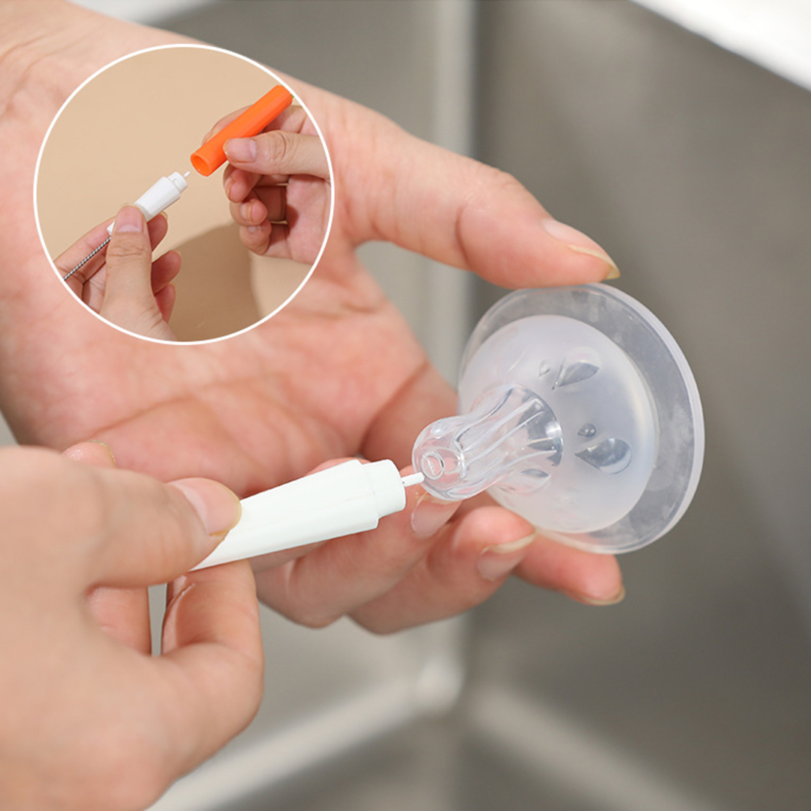 Drink Straw Cleaner Multi-purpose 360 Degrees Rotation Straw Cleaning Brush. 