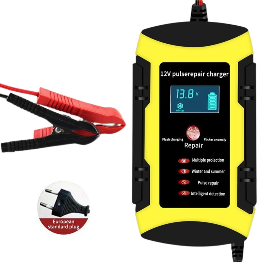 Digital Car Battery Charger LCD Display Digital Battery Maintainer 12V 6A Over Voltage Protection for Maintenance-free Batteries. 
