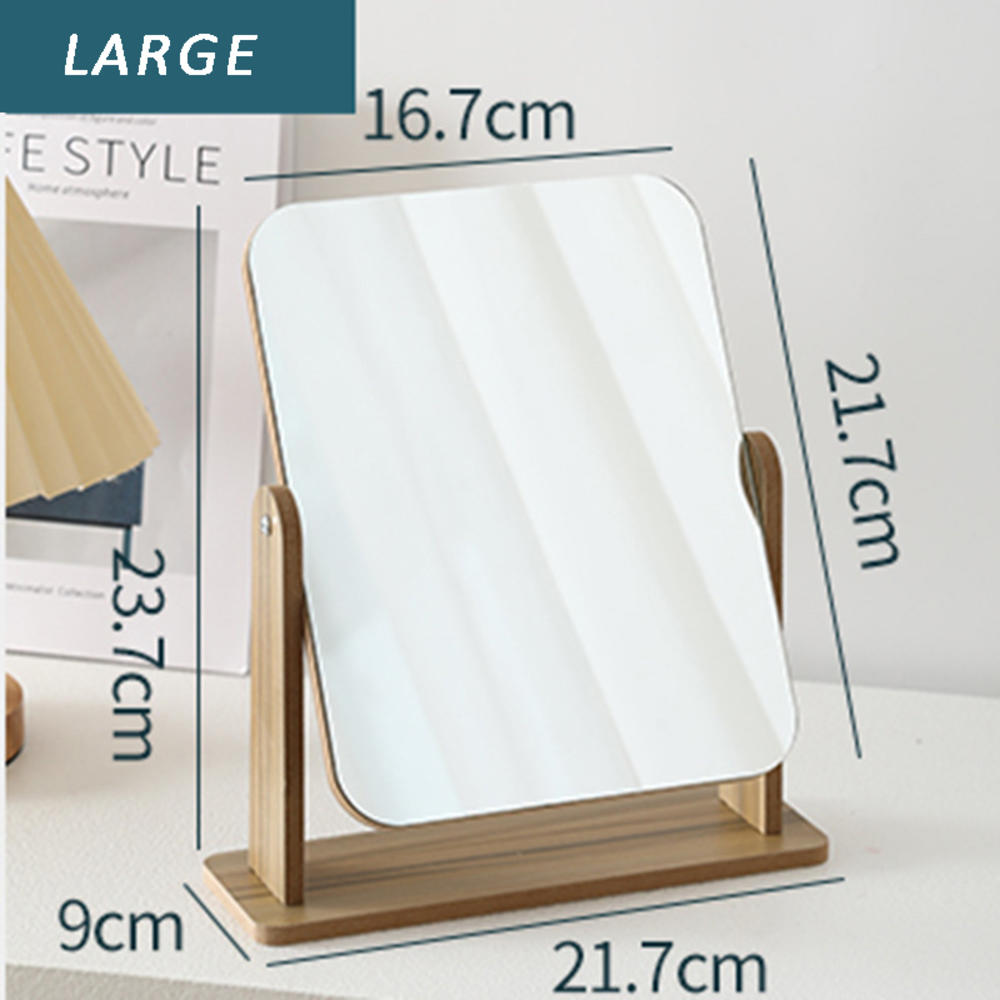 lens Bamboo mirror Stylish wooden square Desk mirror 360 degree swivel mirror for Dressing table mirror Office desk mirror Bathroom mirror Bedroom mirror Suitable for professionals. 